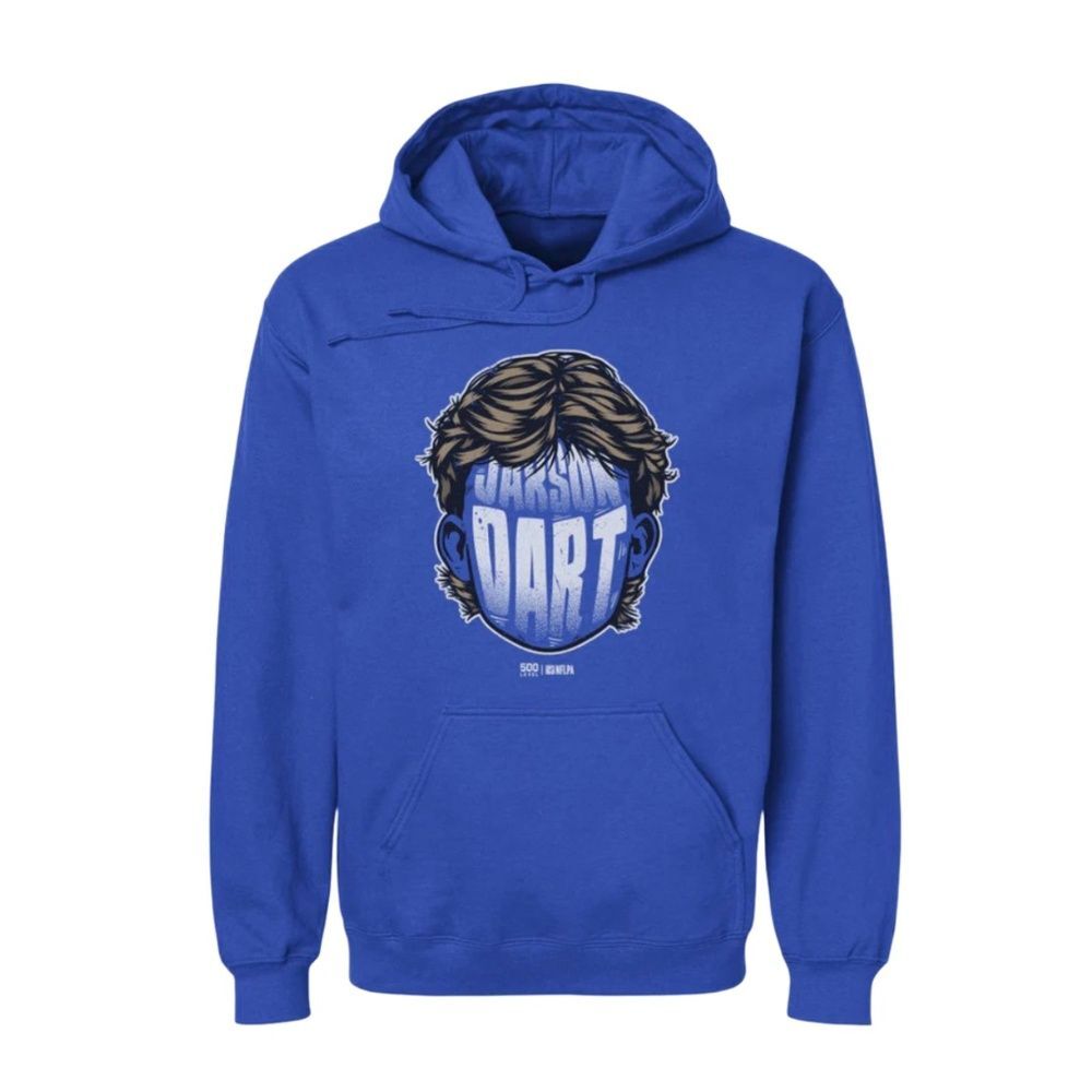 NWT Jaxson Dart New York Giants NFL Blue Hoodie Size 2XL